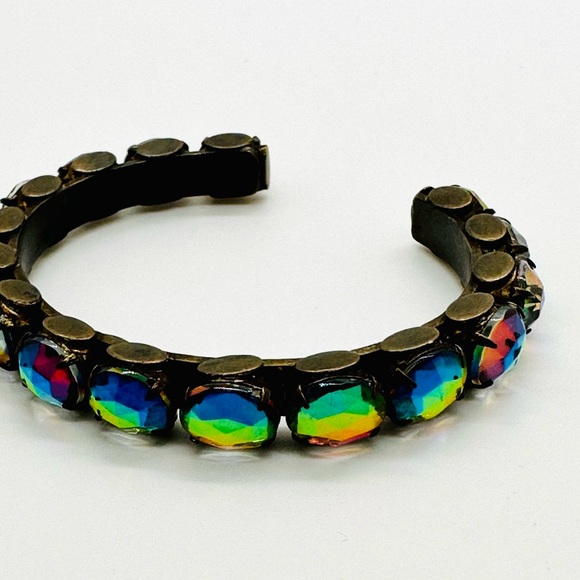 Vintage Rare heliotrope Sorrelli Crystal Cuff Bracelet - Picture 14 of 17